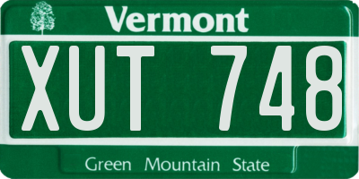 VT license plate XUT748