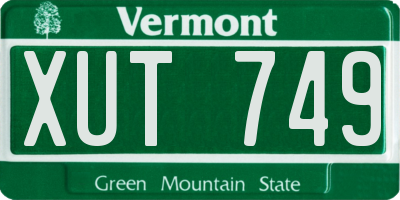 VT license plate XUT749