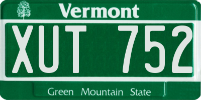 VT license plate XUT752