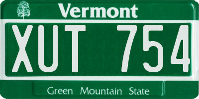 VT license plate XUT754