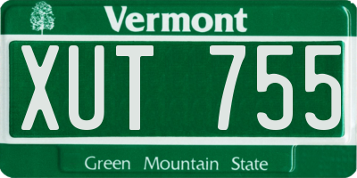 VT license plate XUT755