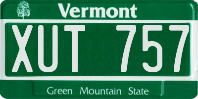 VT license plate XUT757