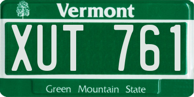 VT license plate XUT761