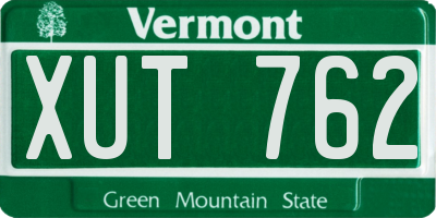 VT license plate XUT762
