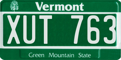 VT license plate XUT763