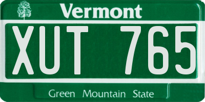 VT license plate XUT765