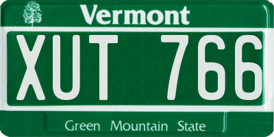 VT license plate XUT766