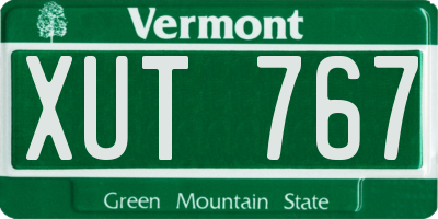 VT license plate XUT767