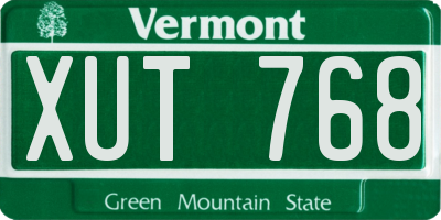 VT license plate XUT768