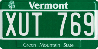 VT license plate XUT769