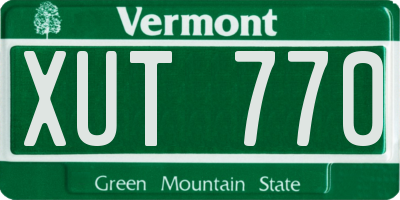 VT license plate XUT770