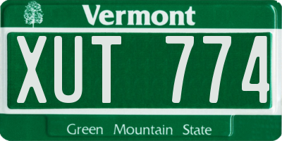 VT license plate XUT774