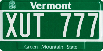 VT license plate XUT777