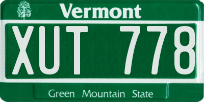 VT license plate XUT778