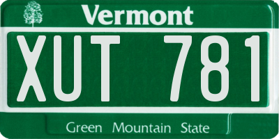 VT license plate XUT781