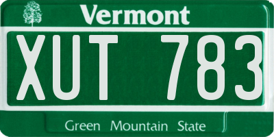 VT license plate XUT783