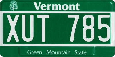 VT license plate XUT785