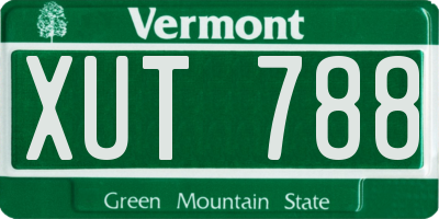 VT license plate XUT788
