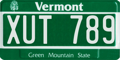 VT license plate XUT789