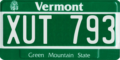 VT license plate XUT793