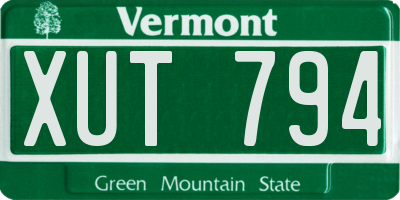 VT license plate XUT794