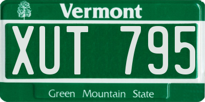 VT license plate XUT795