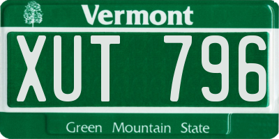 VT license plate XUT796
