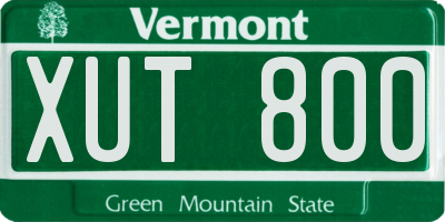 VT license plate XUT800