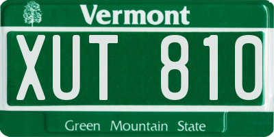 VT license plate XUT810