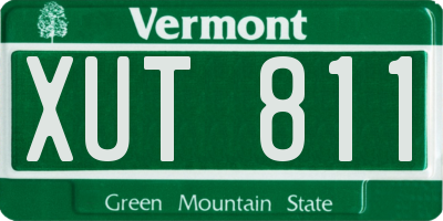 VT license plate XUT811