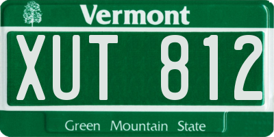VT license plate XUT812