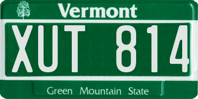 VT license plate XUT814