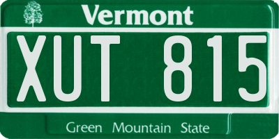 VT license plate XUT815