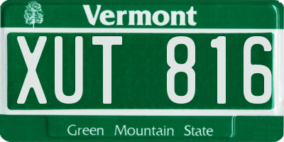 VT license plate XUT816