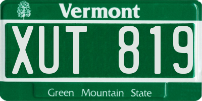 VT license plate XUT819