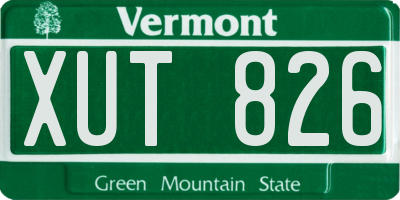 VT license plate XUT826