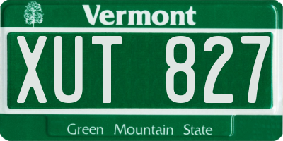 VT license plate XUT827