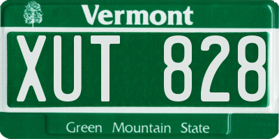 VT license plate XUT828
