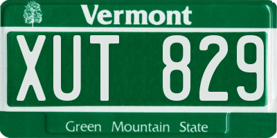 VT license plate XUT829