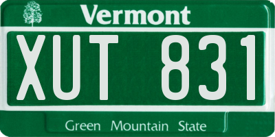 VT license plate XUT831