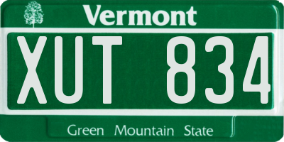 VT license plate XUT834