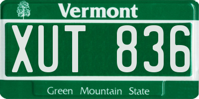 VT license plate XUT836