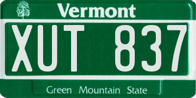 VT license plate XUT837