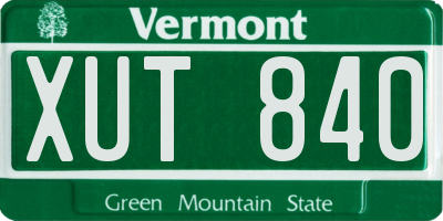 VT license plate XUT840