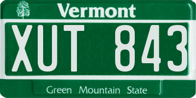 VT license plate XUT843