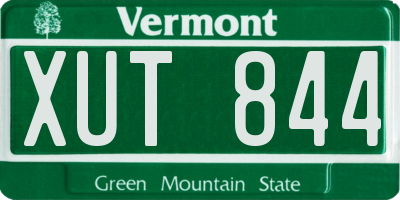 VT license plate XUT844