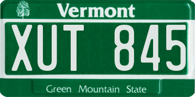 VT license plate XUT845