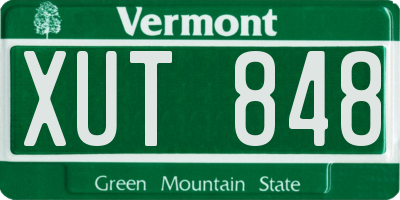 VT license plate XUT848