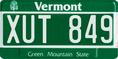 VT license plate XUT849