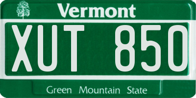 VT license plate XUT850